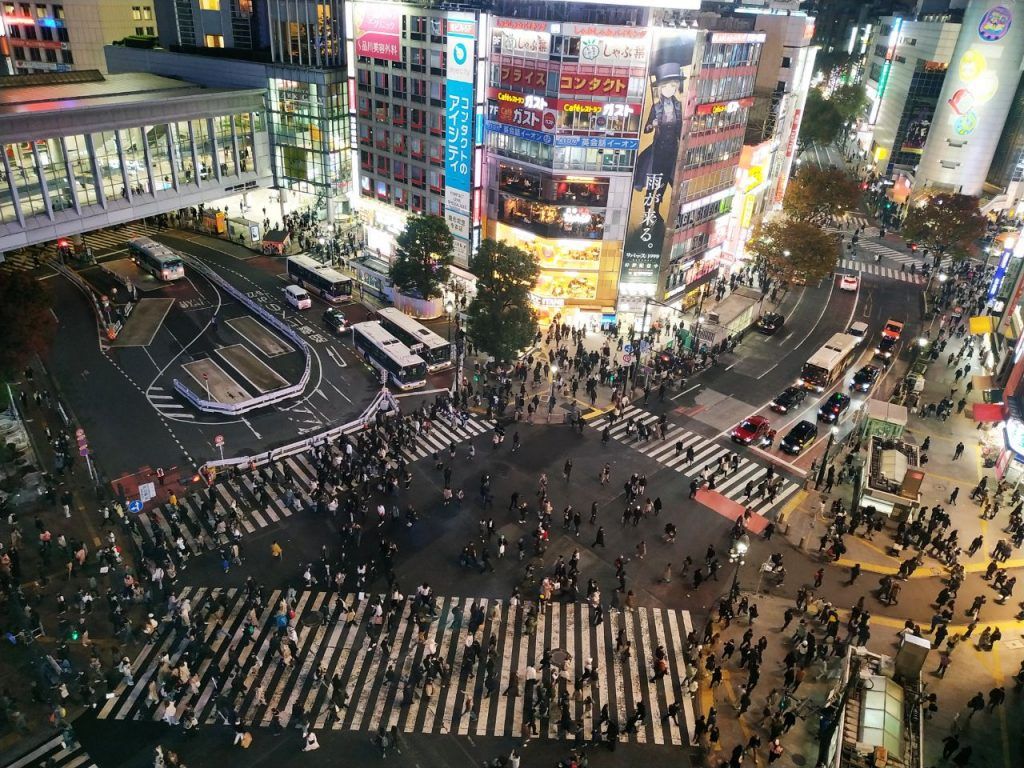 Vistas desde la torre Shibuya Sky del cruce de Shibuya