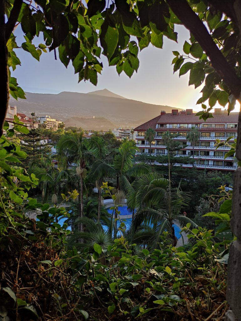 Atardecer desde nuestro hotel en el Puerto de la Cruz